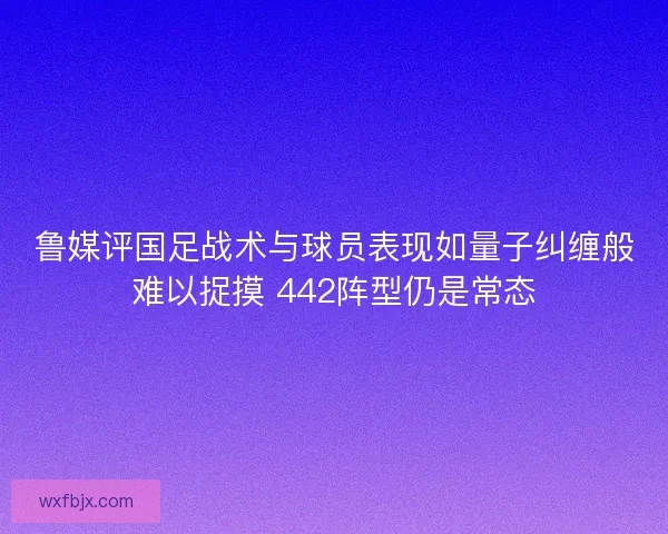 鲁媒评国足战术与球员表现如量子纠缠般难以捉摸 442阵型仍是常态